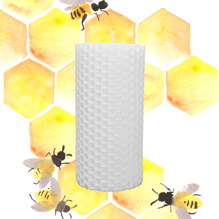 Lumânări Decorative - Lumânare tip Fagure din Ceară Colorată - Alb