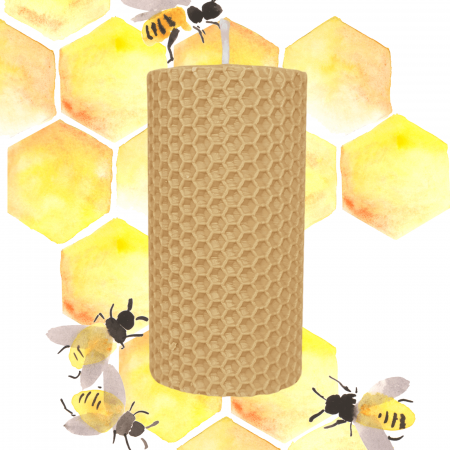 Lumânări Decorative - Lumânare tip Fagure din Ceară Colorată - Bej