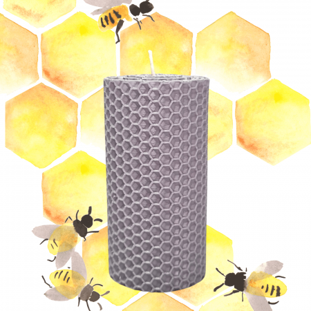 Lumânări Decorative - Lumânare tip Fagure din Ceară Colorată - Gri