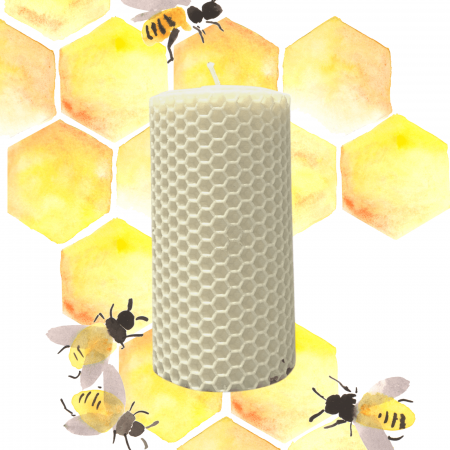 Lumânări Decorative - Lumânare tip Fagure din Ceară Colorată - Ivory