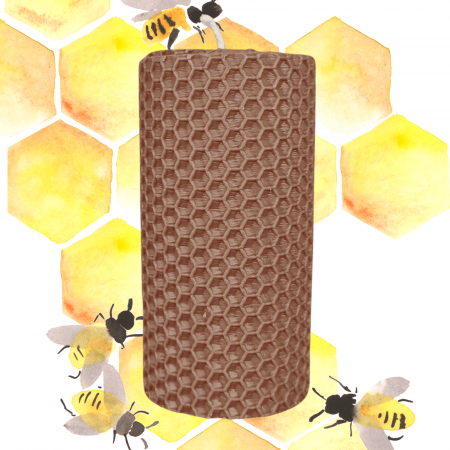 Lumânări Decorative - Lumânare tip Fagure din Ceară Colorată - Maro Cappuccino