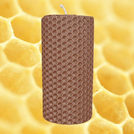 Lumânare tip Fagure din Ceară Colorată - Maro Cappuccino [1]