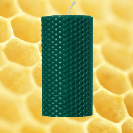 Lumânare tip Fagure din Ceară Colorată - Verde inchis [3]