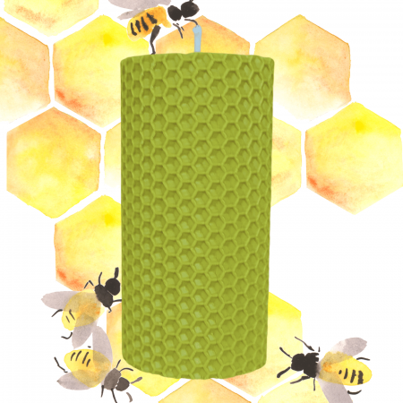 Lumânări Decorative - Lumânare tip Fagure din Ceară Colorată - Verde Lime