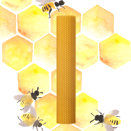 Lumânări Botez simple - Lumanare naturala fagure din Ceara de Albine