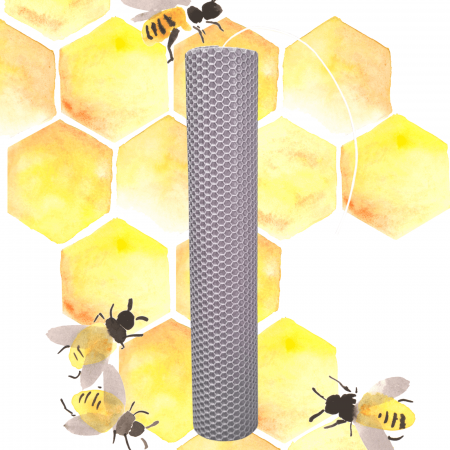 Lumânări Botez simple - Lumânare tip fagure din ceară colorată, rulată manual - gri