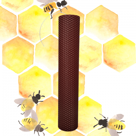 Lumânări Botez simple - Lumânare tip fagure din ceară colorată, rulată manual - maro