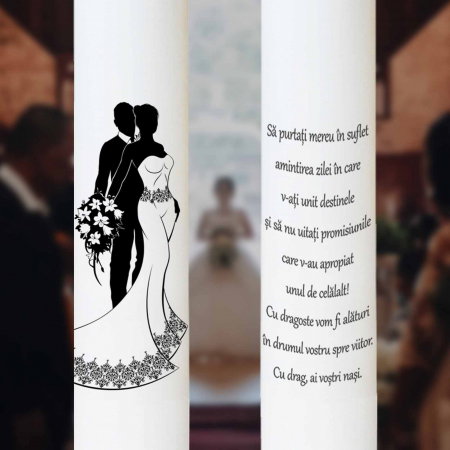 Set 2 Lumanari Miri Alb Negru cu mesaj de la nasi [4]