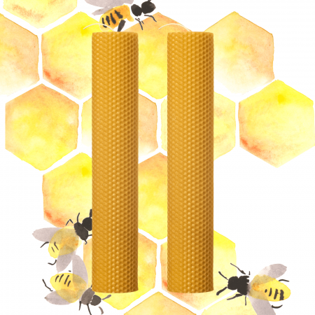 Articole Nuntă - Set 2 lumânări naturale fagure din ceară de albine