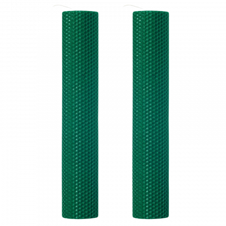Set 2 lumânări tip fagure din ceară colorată, rulate manual - verde inchis [2]