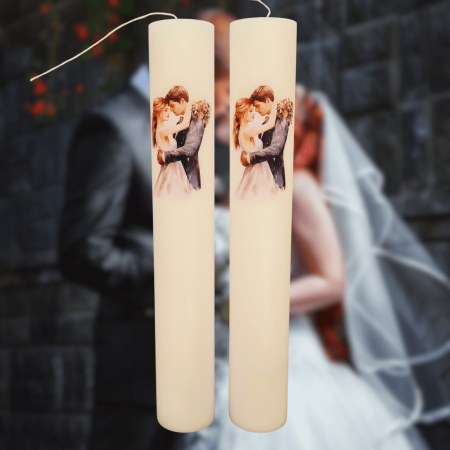 Lumânări Nuntă simple - Set 2 Lumanari Nunta Suflete Pereche