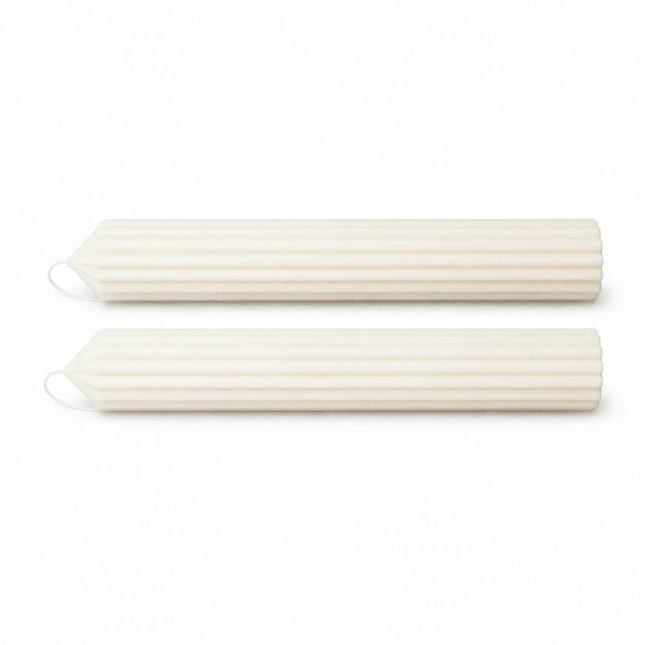 Set 2 Lumânări Nuntă Canelate din Ceară de Soia – Ivory Natural [4]
