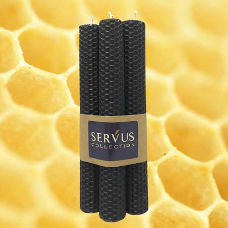 Târgul de Reduceri - Set 4 Lumânări tip fagure din ceară colorată, rulate manual - Negru