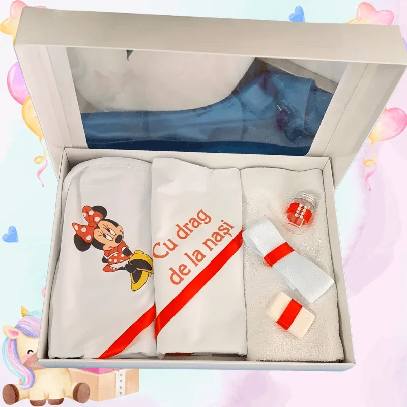 Trusou botez imprimat Minnie ro?u cu mesaj [1]