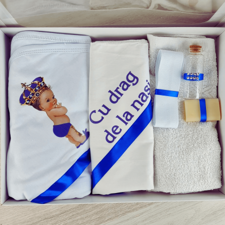 Trusou pentru botez imprimat cu Prinț cu albastru [0]