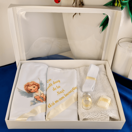 Trusou pentru botez imprimat cu Ingeras dragalas crem [1]