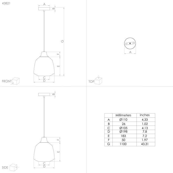 Pendul EGLO Sedbergh E27 1x40W  lm Metal Black IP20 [3]