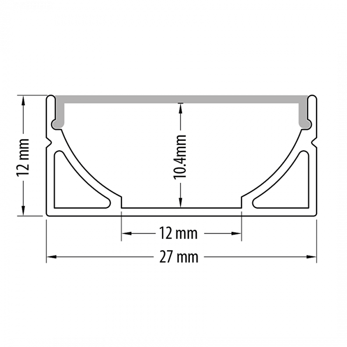 Profil Aluminiu Pentru Benzi Led, Lat, 2m [3]