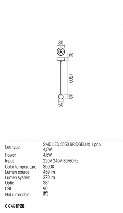 Suspensie REDO Obo 01-1834 LED 4.5W 3000K 270lm Nedimabil IP20 Black [3]