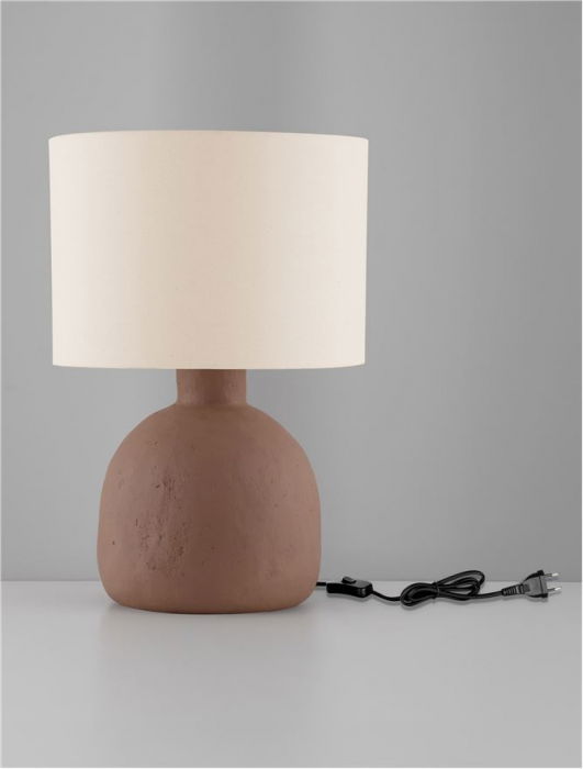 Veioza Nova Luce SEPARE 9001061 Taupe ‘Papier-Mâché & Fabric Shade E27 1x12W IP20 [3]