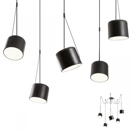 BLACK FRIDAY 2024 - 01-1828  Suspensie  REDO DODO, Black, E27, 5x15W, IP20