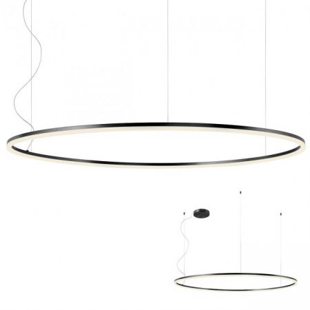 ILUMINAT INTERIOR - 01-1965 Suspensie REDO ORBIT LED 105W 9061lm 4000K IP20 Aluminiu Sand Black CRI 80 Dimabil TRIAC