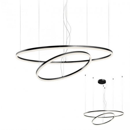 ILUMINAT INTERIOR - 01-1966 Suspensie REDO ORBIT LED 108W 8949lm 4000K IP20 Aluminiu Sand Black CRI 80 Dimabil TRIAC