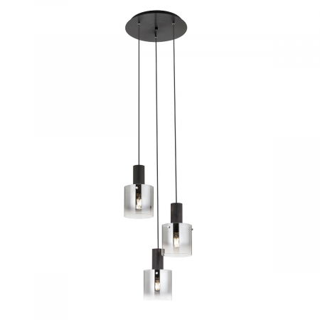 BF LUSTRE - 01-2007 Suspensie REDO LOU  E27 3 x max. 42W  IP20 Metal/Aluminiu Satin black/smoky shadow