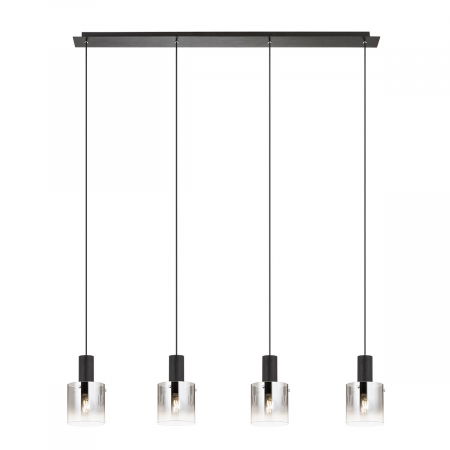 BLACK FRIDAY - 01-2008 Suspensie REDO LOU  E27 4 x max. 42W  IP20 Metal/Aluminiu Satin black/smoky shadow