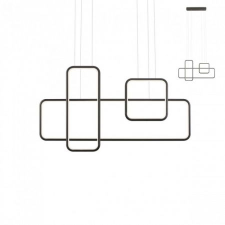 FALL PROMO - 01-2100 Suspensie REDO THAI LED 80W 5162lm 3000K IP20 Aluminiu Sand Black CRI80 DIMABIL