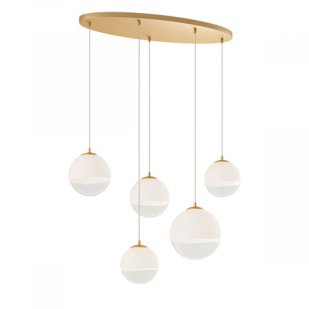 BF LUSTRE - 01-2272 Suspensie REDO BERRY E27 5x42W  IP20 Metal/Sticla Painted gold / graduately white glass