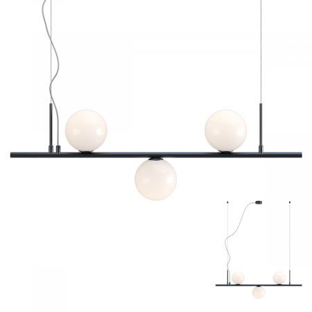 BLACK FRIDAY 2024 - 01-2647 Suspensie REDO TALIS E14 3x28W  IP20 Metal/Sticla Black