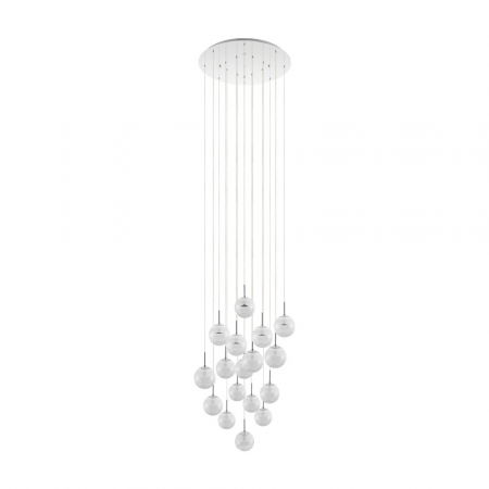 Candelabre - 39547 Candelabru EGLO MONTEFIO 2 39547, LED 17X5W 8160lm 3000K Ø780mm, sticlă, Transparent, Alb