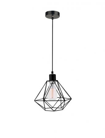 ILUMINAT INTERIOR - 673601 Pendul Nova Luce PIETRA E27 1x12W   Metal Black  IP20