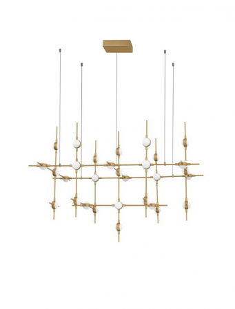 Candelabre - 9180630 Candelabru Nova Luce ATOMO LED 84W 3805lm 3000K Metal & Acrylic  Black & Gold Dimabil Triac IP20