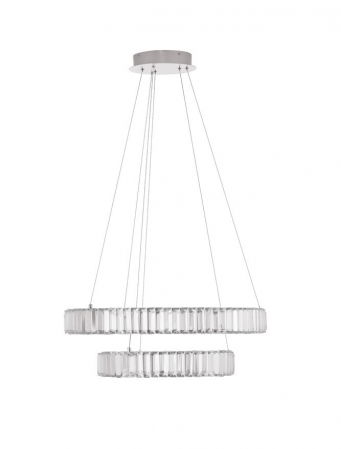 ILUMINAT INTERIOR - 9333068 Lustra Nova Luce AURELIA LED 92W 7670lm 3500K Metal & Crystal Chrome Dimabil Triac IP20