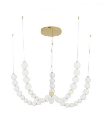 ILUMINAT INTERIOR - 9695203 Candelabru Nova Luce PERLA LED 125W 11377lm 3000K Metal & Opal Glass Gold Dimabil Triac IP20