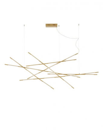 ILUMINAT INTERIOR - 9695215 Lustra Nova Luce RACCIO LED 109W 6868lm 3000K Metal & Acrylic  Brass Gold Dimabil Triac IP20