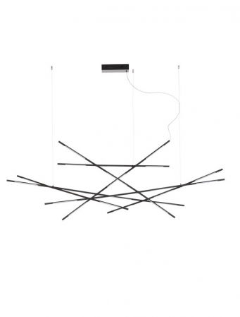 ILUMINAT INTERIOR - 9695216 Lustra Nova Luce RACCIO LED 109W 6868lm 3000K Metal & Acrylic  Black Dimabil Triac IP20