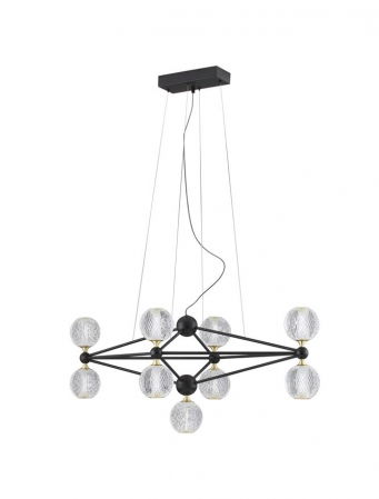 ILUMINAT INTERIOR - 9695300 Lustra Nova Luce BELINDA LED 42W 2238lm 3000K  Aluminium & Acrylic Black Dimabil Triac IP20