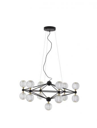 ILUMINAT INTERIOR - 9695400 Lustra Nova Luce BELINDA LED 53W 2984lm 3000K  Aluminium & Acrylic Black Dimabil Triac IP20