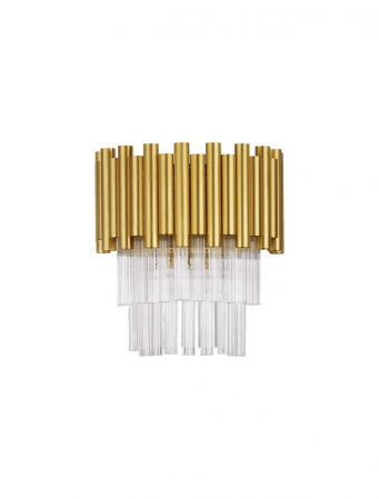 Moderne - 9824082 Aplica Nova Luce MAGNOLIA E14 2x5W   Aluminium & Crystal Gold  IP20