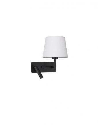 Moderne - 9919151 Aplica Nova Luce SAVONA LED 3W 210lm 3000K Aluminium & Fabric Shade Sandy Black Nedimabil IP20