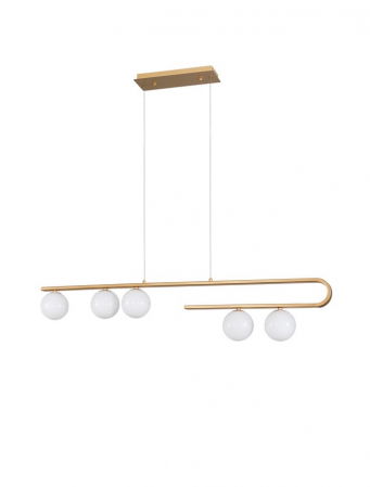 ILUMINAT INTERIOR - 9960616 Suspensie Nova Luce CANTONA G9 5x5W IP20 Glass White Opal Gold NOVALUCE