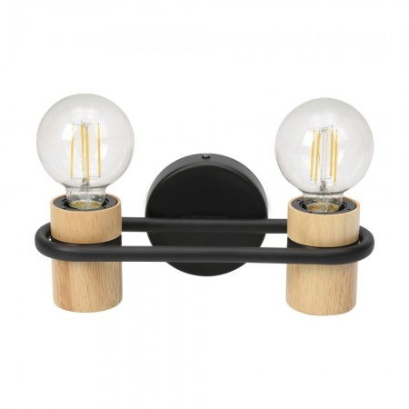 BLACK FRIDAY 2024 - Aplica Eglo Chieveley, negru, lemn, 2XE27, 43542