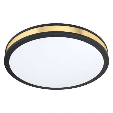ILUMINAT INTERIOR - Plafoniera EGLO PESCAITO 99407, LED, 19.5W, 2300lm, 3000K Otel Negru Plastic Gold Ø 380 mm