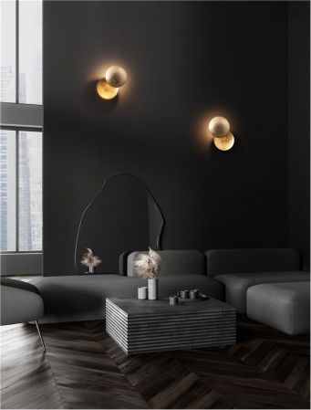 Moderne - Aplica Nova Luce SOLEI 9006081 LED 6W 3000K 420lm Gold Leaf Aluminium   IP20