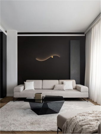 Moderne - Aplica Nova Luce W AVE 9006096 LED 20W 3000K 1452lm Sandy Black Aluminium Gold    IP20