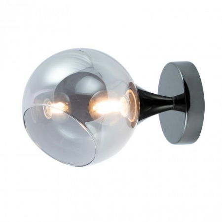 Moderne - Aplica Smarter Satel, negru, sticla fumurie, 1XE14, 01-2653