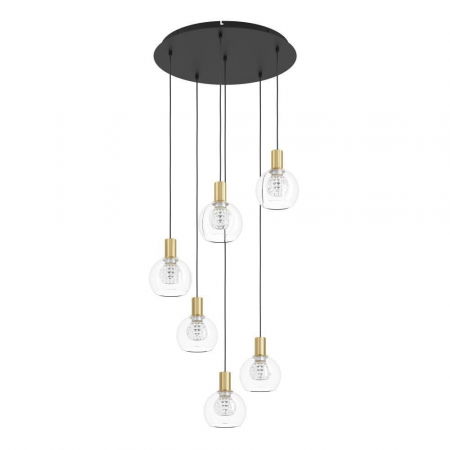 BLACK FRIDAY - Lustră TERQUE 390279, Ø540 mm, LED, 6X5,4W, 3000K, IP20, oțel, sticlă transparentă